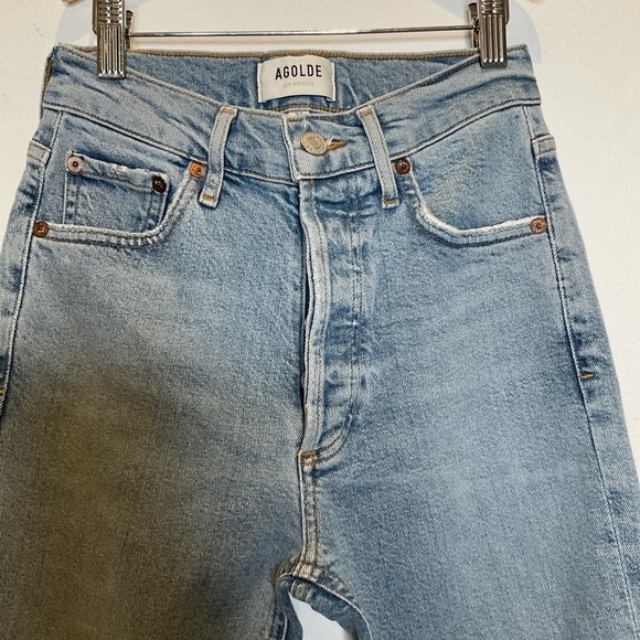 Agolde Nico High Rise Button Fly Slim Fit Jeans Size 23 - Picture 3 of 16